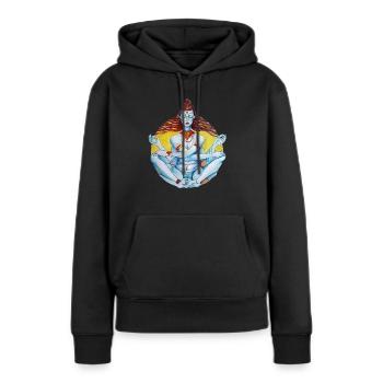 Femme Shiva - Sweat à capuche Premium bio Femme - noir - Devant - Julia (174cm)
