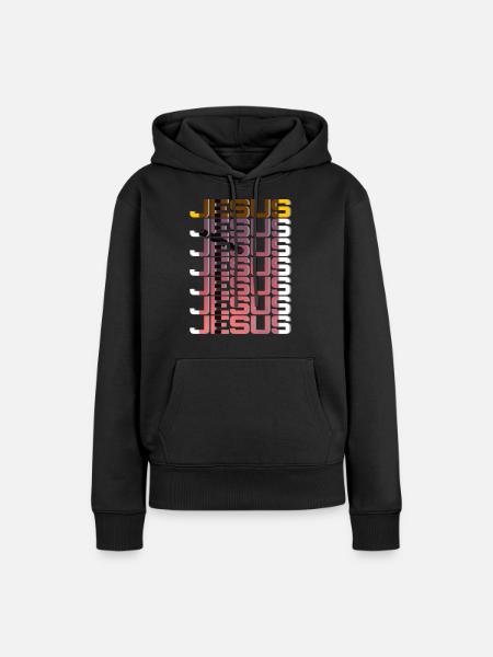 Jesus - Frauen Premium Bio Hoodie - Schwarz