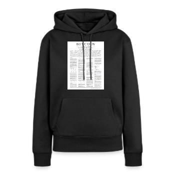 bitcoin whitepaper 1.0 - Frauen Premium Bio Hoodie - Schwarz - Vorne - Julia (174cm)