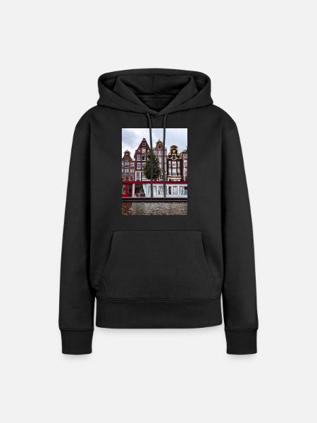 Amsterdam - Frauen Premium Bio Hoodie - Schwarz