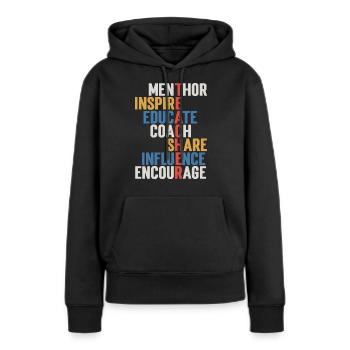 Teacher - Sweat à capuche Premium bio Femme - noir - Devant - Julia (174cm)