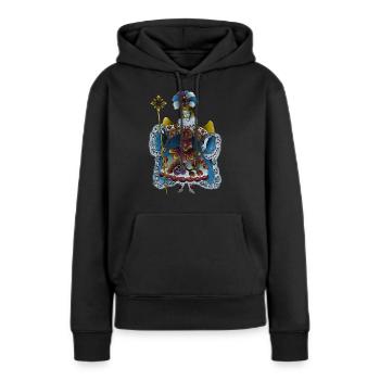Ange - Sweat à capuche Premium bio Femme - noir - Devant - Julia (174cm)