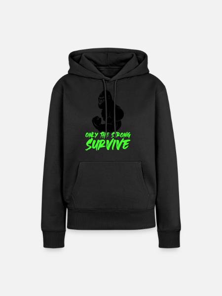 gorilla strong - Frauen Premium Bio Hoodie - Schwarz
