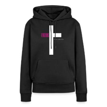 Vergebung Front - Frauen Premium Bio Hoodie - Schwarz - Vorne - Julia (174cm)