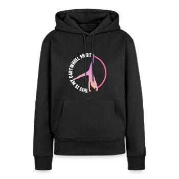 C’est mon motif de roue de charrette - Sweat à capuche Premium bio Femme - noir - Devant - Julia (174cm)