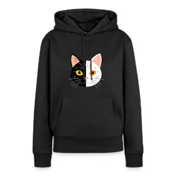 Schnurren und Miauen - Frauen Premium Bio Hoodie - Schwarz - Vorne - Julia (174cm)