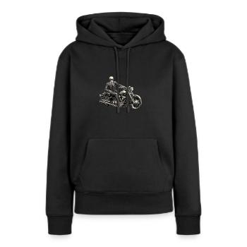 Suited Up Skull & Bones Biker - Women’s Premium Organic Hoodie - black - Front - Julia (174cm)