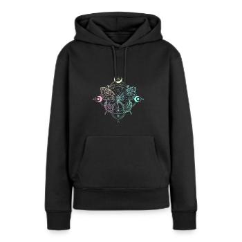 Pastel Goth Lune Goth papillon lune gothique - Sweat à capuche Premium bio Femme - noir - Devant - Julia (174cm)