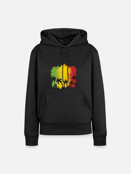 Reggae Palmen - Frauen Premium Bio Hoodie - Schwarz