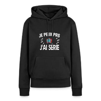 je peux pas j'ai série - Sweat à capuche Premium bio Femme - noir - Devant - Julia (174cm)