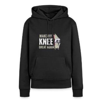Knie-Comeback: Mach Mein Knie Wieder Großartig - Frauen Premium Bio Hoodie - Schwarz - Vorne - Julia (174cm)