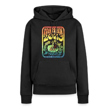 Grossesse Femme Enceinte - Future Maman 2023 - Sweat à capuche Premium bio Femme - noir - Devant - Julia (174cm)