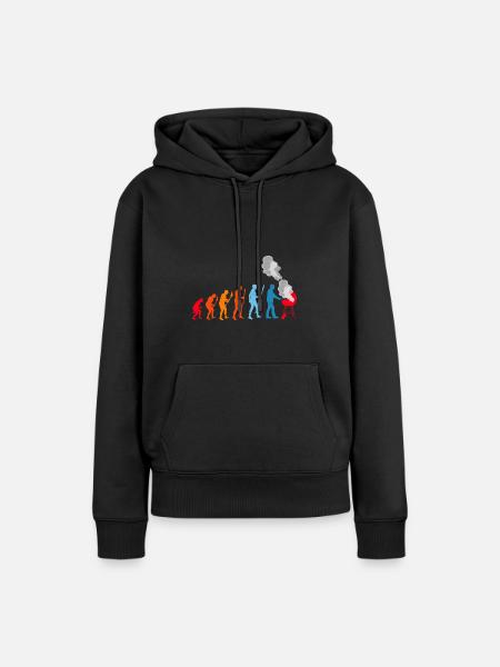 BBQ Evolution Barbecue Fleisch Grillen - Frauen Premium Bio Hoodie - Schwarz