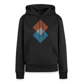 Geometrische Formen - Frauen Premium Bio Hoodie - Schwarz - Vorne - Julia (174cm)