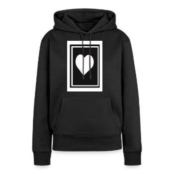 Heart - Frauen Premium Bio Hoodie - Schwarz - Vorne - Julia (174cm)