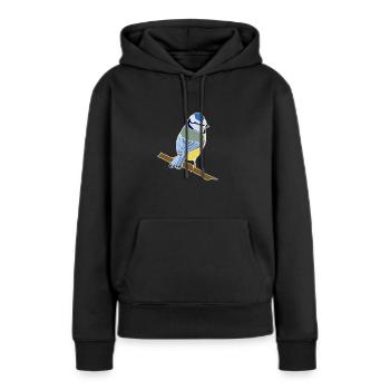 mésange - Sweat à capuche Premium bio Femme - noir - Devant - Julia (174cm)