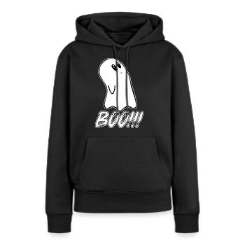 Geist Halloween Boo - Frauen Premium Bio Hoodie - Schwarz - Vorne - Julia (174cm)