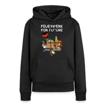 Feu d'artifice pour le futur Pyro - Sweat à capuche Premium bio Femme - noir - Devant - Julia (174cm)