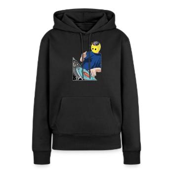 Smarties Dj - Sweat à capuche Premium bio Femme - noir - Devant - Julia (174cm)