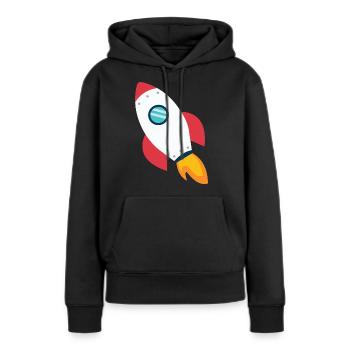fusée - Sweat à capuche Premium bio Femme - noir - Devant - Julia (174cm)