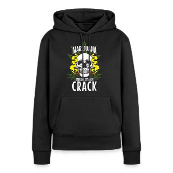 Cannabis Ganja Haschisch - Sweat à capuche Premium bio Femme - noir - Devant - Julia (174cm)