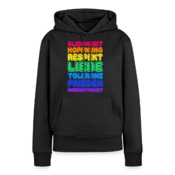 Liebe LGBT Pride Christopher Street Geschenkidee - Frauen Premium Bio Hoodie - Schwarz - Vorne - Julia (174cm)
