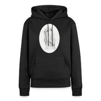 Otter Oval - Sweat à capuche Premium bio Femme - noir - Devant - Julia (174cm)