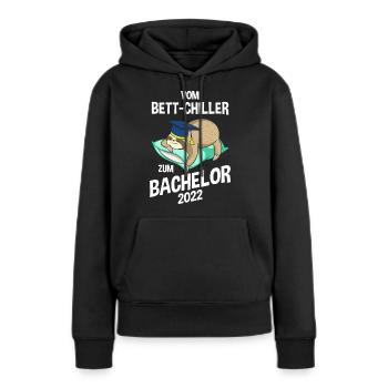 Du refroidisseur de lit au paresseux Bachelor 2022 - Sweat à capuche Premium bio Femme - noir - Devant - Julia (174cm)