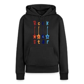 1. Klasse ABCD Rockgitarre T shirt - Frauen Premium Bio Hoodie - Schwarz - Vorne - Julia (174cm)