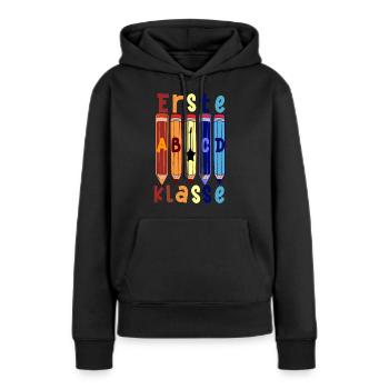 1. Klasse Rockgitarre Schulbeginn T shirt - Frauen Premium Bio Hoodie - Schwarz - Vorne - Julia (174cm)