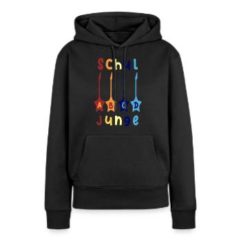 Schuljunge ABCD Rockgitarre T shirt - Frauen Premium Bio Hoodie - Schwarz - Vorne - Julia (174cm)