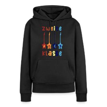 2. Klasse ABCD Rockgitarre Schulbeginn T shirt - Frauen Premium Bio Hoodie - Schwarz - Vorne - Julia (174cm)