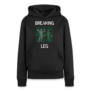 Breaking Leg Fitness Clothing - Frauen Premium Bio Hoodie - Schwarz - Vorne - Julia (174cm)