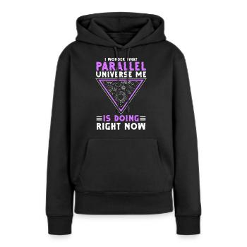 Sterne Raumschiff Kosmos - Frauen Premium Bio Hoodie - Schwarz - Vorne - Julia (174cm)