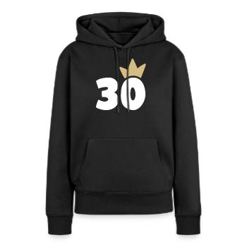 30 Krone Nummer 30 - Frauen Premium Bio Hoodie - Schwarz - Vorne - Julia (174cm)