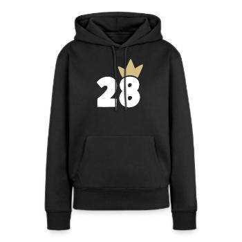 28 Krone Nummer 28 - Frauen Premium Bio Hoodie - Schwarz - Vorne - Julia (174cm)