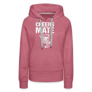 Cheers Mate - Frauen Premium Bio Hoodie - Malve - Vorne - Isabella (175cm)
