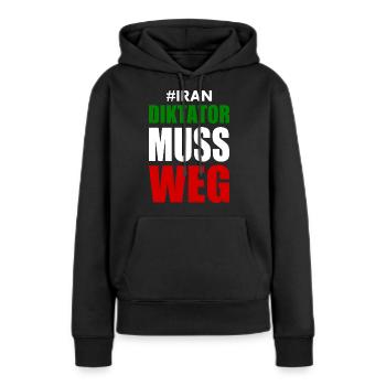 diktator muss weg iran - Frauen Premium Bio Hoodie - Schwarz - Vorne - Julia (174cm)