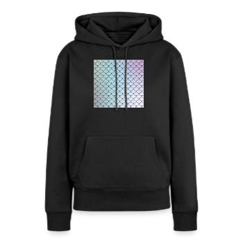 Motif d’écailles de poisson aquarelle - Sweat à capuche Premium bio Femme - noir - Devant - Julia (174cm)