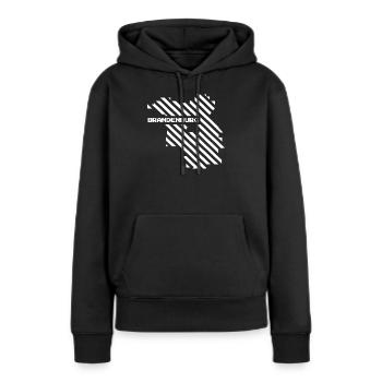 Brandebourg Carte - Sweat à capuche Premium bio Femme - noir - Devant - Julia (174cm)
