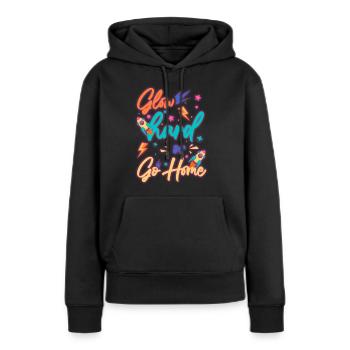 Neon Vintage Cassette Neon Enseignes au néon - Sweat à capuche Premium bio Femme - noir - Devant - Julia (174cm)