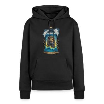 Löwe In Flasche - Frauen Premium Bio Hoodie - Schwarz - Vorne - Julia (174cm)