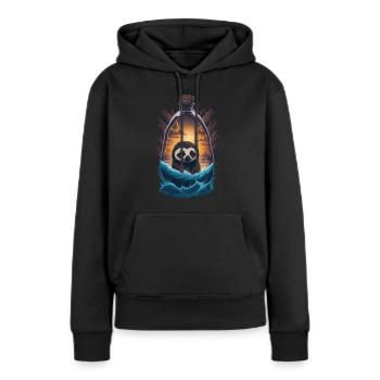 Faultier Flasche - Frauen Premium Bio Hoodie - Schwarz - Vorne - Julia (174cm)