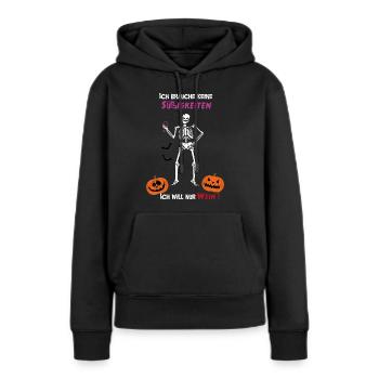 Halloween Kuerbis Skelett Fledermaus Kostuem - Frauen Premium Bio Hoodie - Schwarz - Vorne - Julia (174cm)