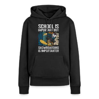 Schnee Piste Sport Winterurlaub - Frauen Premium Bio Hoodie - Schwarz - Vorne - Julia (174cm)