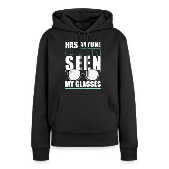 Lunettes Optique Hypermétrope - Sweat à capuche Premium bio Femme - noir - Devant - Julia (174cm)