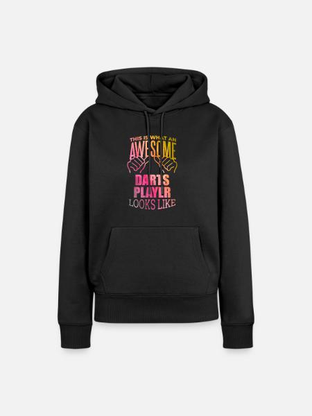 Darts Darts Darts - Frauen Premium Bio Hoodie - Schwarz