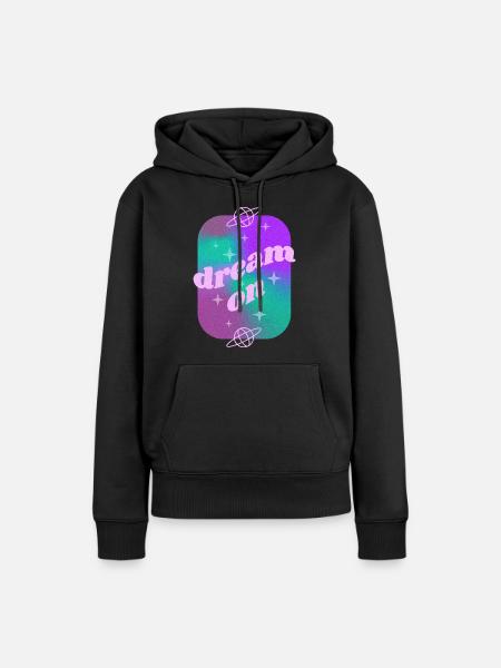 Dream On Cosmic Gradient - Frauen Premium Bio Hoodie - Schwarz