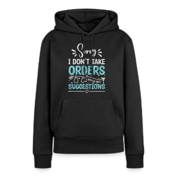 Kellnerin Fachkraft Trinkgeld Bedienung - Frauen Premium Bio Hoodie - Schwarz - Vorne - Julia (174cm)
