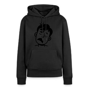 fatigue - Sweat à capuche Premium bio Femme - noir - Devant - Julia (174cm)